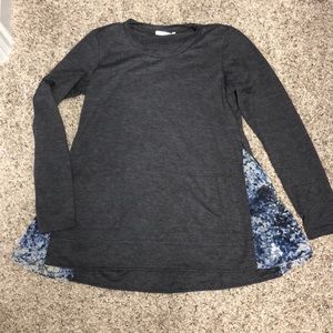 LOGO Lounge sweater with print chiffon godet